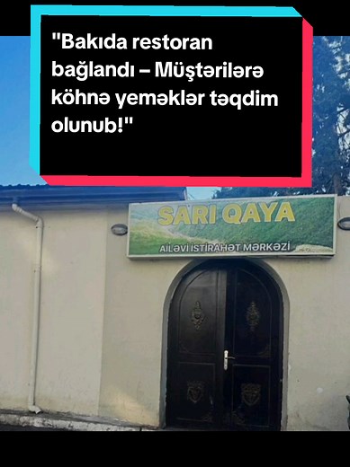 • Azərbaycan Qida Təhlükəsizliyi Agentliyi (AQTA) əməkdaşları Xətai rayonu, Zığ şosesində fəaliyyət göstərən “Sarı Qaya” ictimai iaşə obyektində yoxlama keçirib. Müəssisədə qida təhlükəsizliyi tələblərinin pozulduğu, məhsulların saxlanma şəraitinə əməl olunmadığı, tibbi müayinədən keçməyən işçilərin çalışdığı və mənşəyi məlum olmayan qida məhsullarının istifadə edildiyi müəyyən edilib. • Laborator müayinələr üçün nümunələr götürülüb, obyektin fəaliyyəti məhdudlaşdırılıb və sahibkar barəsində inz