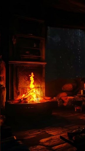 HEALING SLEEP All Night 🌧️ Calm Rain & Thunder with Cozy Fireplace for Deep Relaxation & Sleep