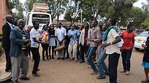 1.2K views · 122 reactions | The Dean of Students Mr. Mureithi Kaimoe, the Associate Dean Dr. Benson Ongarora, the Travelling Theatre Patron Mr. Stenley Ngata and the entire directorate of student welfare celebrate with the team upon arrival at the University grounds. The team emerged 2nd runners up. | Dedan Kimathi University of Technology | Facebook