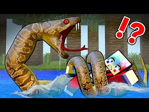 【人喰い巨大ヘビ⁉️🐍】キャンプ場でアナコンダに出会うマインクラフト😱【マイクラ】ぽっぴんず