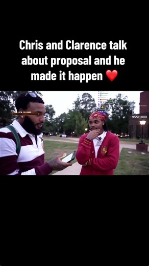 Chris and Nia proposal — Clarence helped make it happen