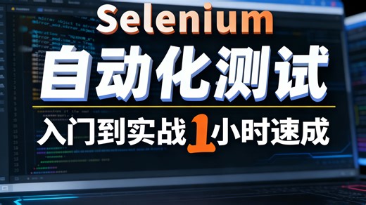 【Selenium自动化】2026最新！零基础1小时快速入门，selenium自动化测试教程，web自动化测试，web自动化
