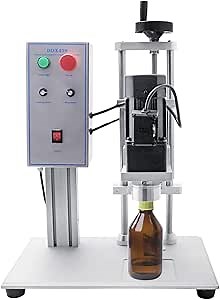 CGOLDENWALL Desk Type Bottle Capper Automatic Capping Machine Round caps Screw Capper Machine Bottle Cap lid Electric Capping Tool cola Soft Drink Capper (Capping Diameter 10-70mm, 110V)