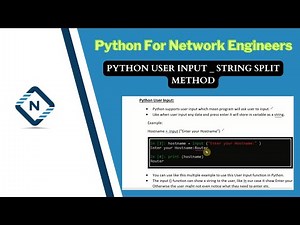 Python for Network Engineer | Python User Input & String Split Method | Video 6