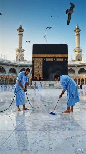 Before Fajr Cleaning at Kaaba 🕋 | Peaceful Makkah 8K Scene