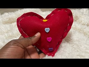 How to Make Valentines Stuffed Felt Fabric Hearts- Felt Crafts for Beginners