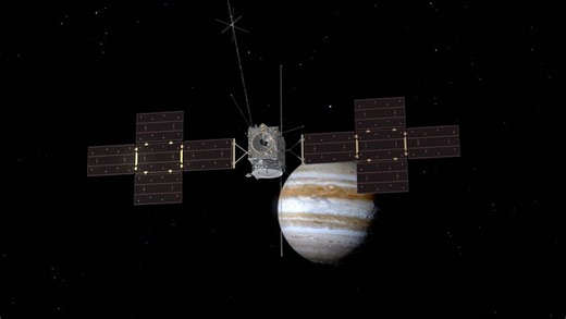 Amazing animation of ESA's JUICE spacecraft flying to the Jupiter system