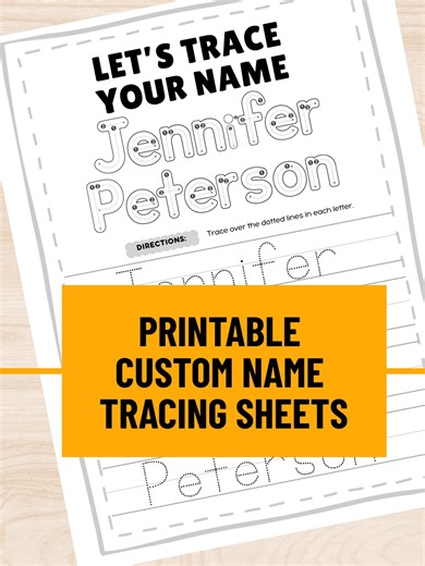 Custom Name Tracing Sheets | Personalized Tracing Sheets for Kids | Writing Practice | Preschool Printable | First and Last Name Practice - Etsy
