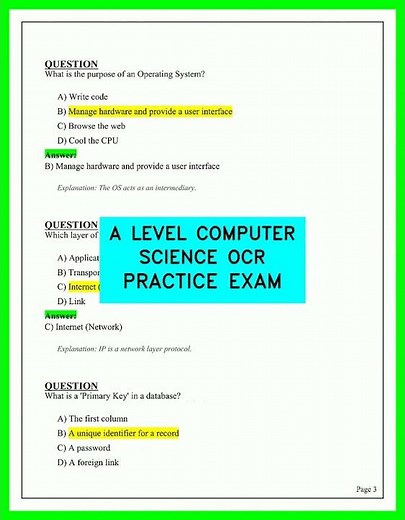 2026 OCR A Level Computer Science Exam Mastery | Full Practice Paper and Revision Guide
