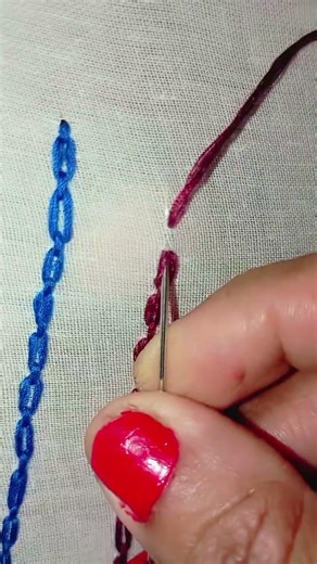 simple chain stitch tutorial#stitch #embroidery #chainstich