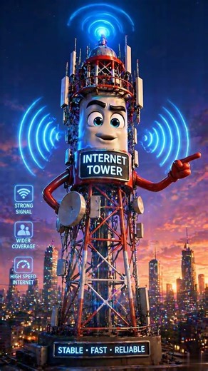 Internet tower connecting #ytshorts #techshorts #facts #robot #windows11