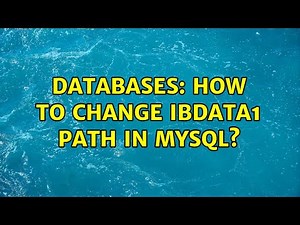 Databases: How to change ibdata1 path in mysql?