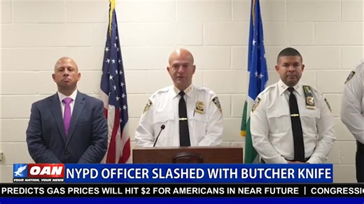A female NYPD officer was slashed in the face after a suspect armed with a butcher knife attacked her at the 73rd Precinct in Brooklyn. She was rushed to a nearby hospital and is expected to recover. Watch Here: https://live.oann.com/home.ktv?utm_source=socials&utm_medium=social media&utm_campaign=FB | One America News Network