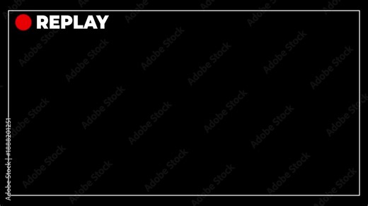 Video camera replay screen animation on a white screen background,Replay Animation video 4K