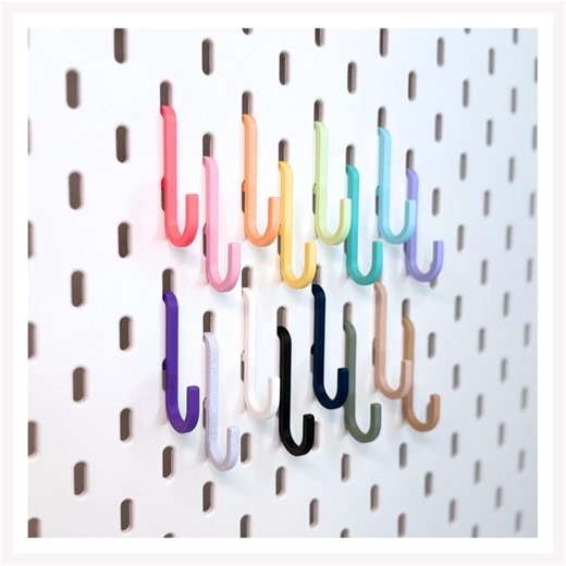 S-hooks (8 Pack) - 18 Color Options - Ikea Skadis Pegboard Multipurpose Organization Accessories - Etsy