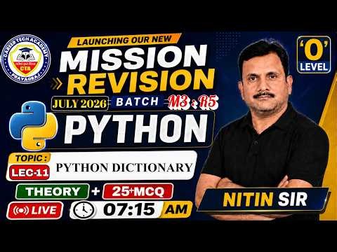Mission Revision: Python Dictionary (Lec-11) | O Level July 2026 Batch #pythonprogramming #olevel