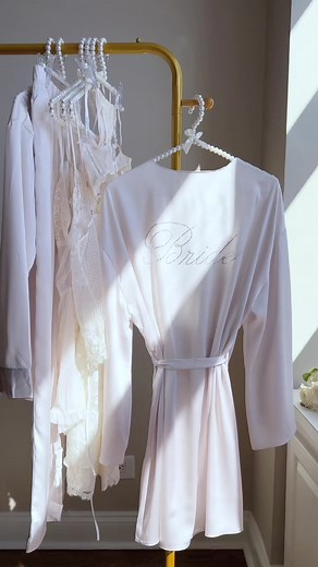 A bridal wardrobe isn't complete without *the* robe. #bridetok #bride