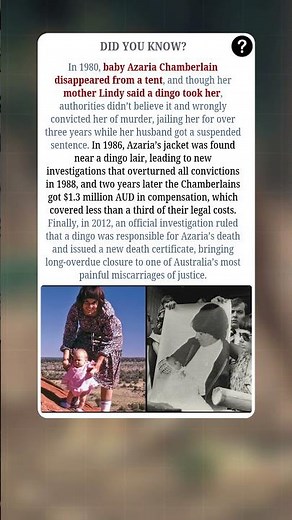 The Shocking True Story of Azaria Chamberlain's Disappearance!