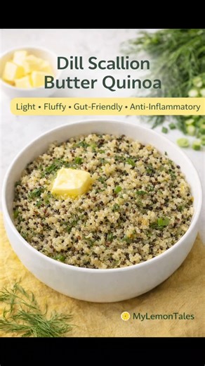 Stop making boring quinoa… this buttery dill version is next level fresh 🌿