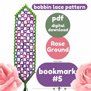 ROSE GROUND Bobbin Lace Bookmark Pattern BOOKMARK 5 Pdf Patterns to Print at Home, Diy Fiber Art Lacemaking, Printables With Video Tutorials - Etsy