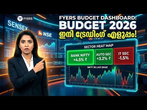 FYERS Budget Dashboard Explained | Union Budget 2026 Trading Strategy | Stock Market Malayalam