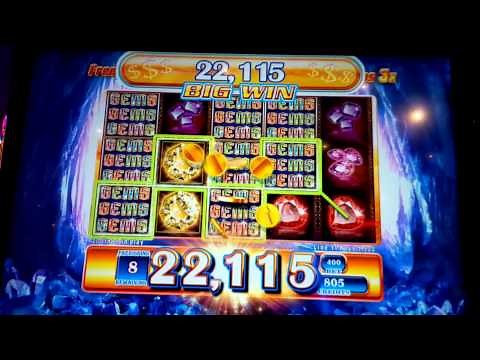 Gems Gems Gems Slot Machine Retrigger Bonus Round!