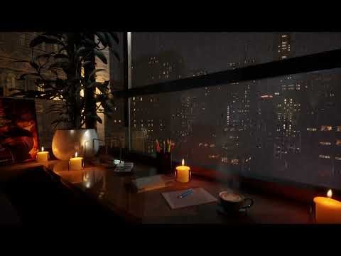Rain on Window | Rainy City Night, Cozy City Lights & Window Rain Sounds for Sleep | 8Hours
