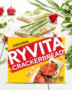 Ryvita Crackerbread - Tasty and perfect for every topping! 💛 😄 #Ryvita #LightSnack #CrispyGoodness #FeelGoodFood | The Shopping Basket