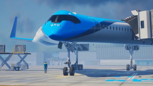 Flying-V aircraft concept seats passengers in the wing - Video