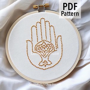 Hamsa Hand Embroidery Pattern PDF, Protective Hoop Art With Mandala Design, DIY Spiritual Embroidery for Beginners, Instant Download - Etsy Canada