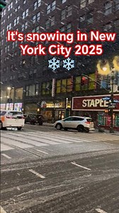 It's snowing in New York City 2025 ❄️☃️ #snow #snowfall #necsnow