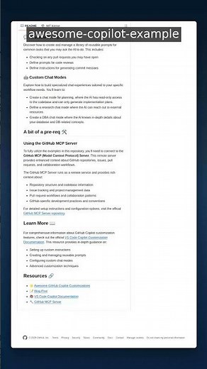 40+ Stars • AI Development | Awesome Copilot Example — Master Customizations #shorts