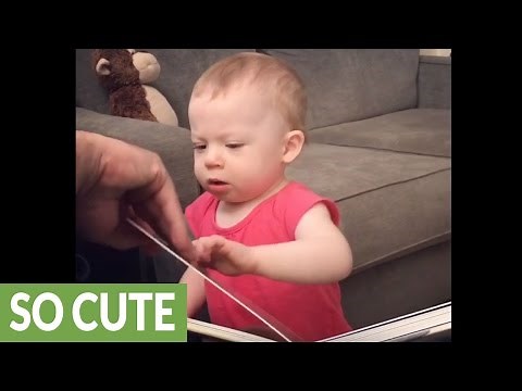 Baby gives hilariously adorable horse impression