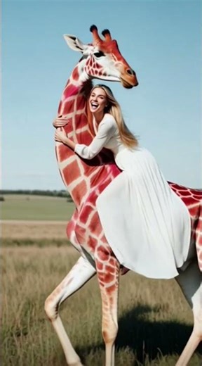 Grace in Motion 🌸🦒 | The Pink-Maned Giraffe Ride #Viral2025 #MoroccoTrend