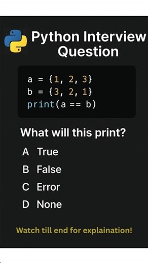 Day 23 | Python Interview Questions | Set Equality Trick Explained 🔥#python #coding #pythontutorial