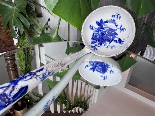 Antique Flow Blue Ladle – Victorian English Transferware, Ironstone, Collectible - Etsy