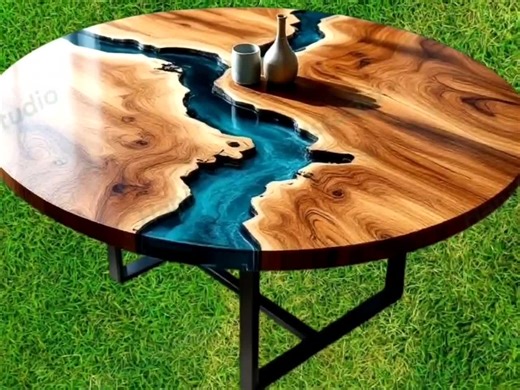 Handmade Emerald Green Epoxy River Table: Natural Wood Coffee Table - Etsy