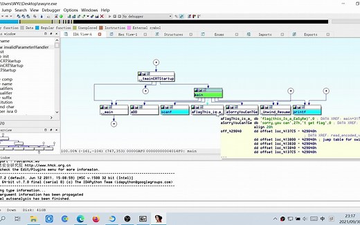 【CTF-reverse】easyre 初试逆向工具IDA pro