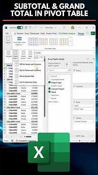 Pivot Table Part 5: Show/Hide Subtotals & Grand Totals in Excel #shorts #excel #pivot #excellearn