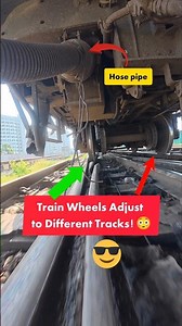 How Train Wheels Adjust to Different Tracks! 😳🔥 #railtrack #trainwheels #shortsfeed #adjusting #reel