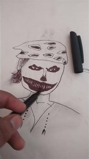 to draw a sketch#no use of pencil##