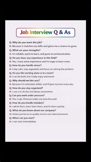 Top 10 Job Interview Questions and Answers for Freshers | Interview Preparation💯✨#interview#short#yt