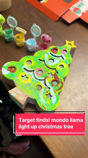 We love @mondo llama crafts ! These are so cute and super affordable. Trying to not be the aesthetic mom & let him just paint the way he wants was killing me! But I'm trying here 😝#crafts#toddlersoftiktok #christmastree #paint #targetfinds