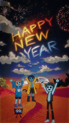 HAPPY NEW YEAR from the ghosts on a beach. Thanks for being here, let’s keep the vibes alive in 2026. #newyear2026 #goodluck #enjoyyourself #goodvibes #happynewyear