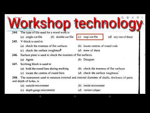 Workshop technology RS KHURMI BOOK,Mechanical engineering 30 MCQs.