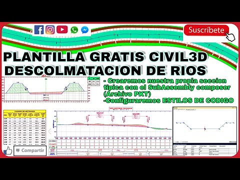PLANTILLA GRATIS CIVIL3D - DESCOLMATACION DE RIOS
