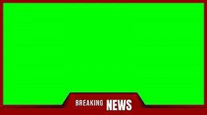 breaking news red frame with greenscreen background