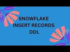 SNOWFLAKE -INSERT RECORDS IN TO TABLE