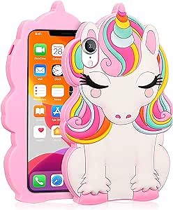 Color Case for iPhone XR 6.1" Cute Silicone 3D Cartoon Character Animal Phone Cover for Kids Girls Cool Fun Kawaii Soft Funny Unique Cases for Apple XR