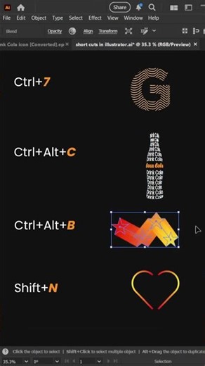 Shortcuts in Adobe Illustrator cc Tutorial #photoshop #design #designtips